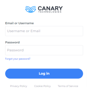 Canary Credit Card Authorization Login