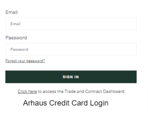 Arhaus Credit Card Login