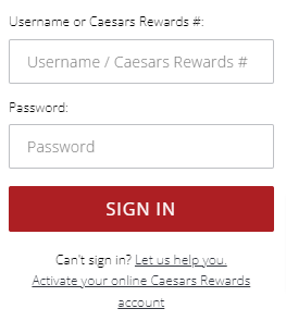 Caesars Rewards Credit Card Login